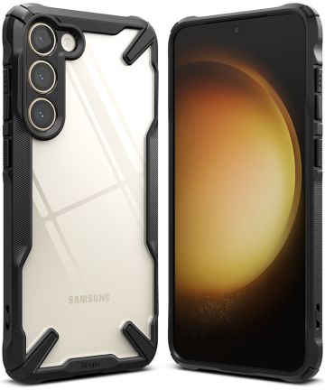 Ringke Fusion X Samsung Galaxy S23 Hoesje Back Cover Transparant Zwart Hoesjes