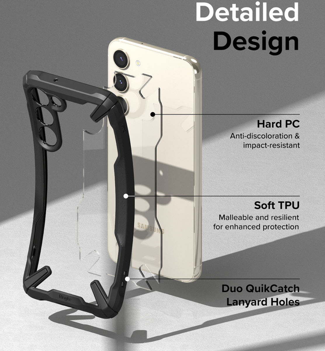 Ringke Fusion X Samsung Galaxy S23 Hoesje Back Cover Transparant Zwart afbeelding 8