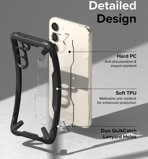 Ringke Fusion X Samsung Galaxy S23 Hoesje Back Cover Transparant Zwart afbeelding 8