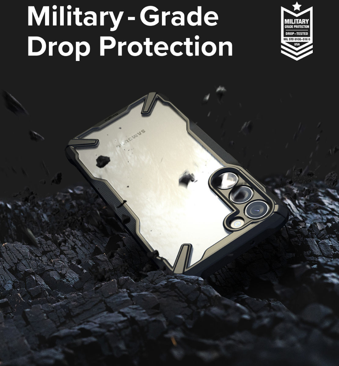 Ringke Fusion X Samsung Galaxy S23 Plus Hoesje Back Cover Zwart afbeelding 4