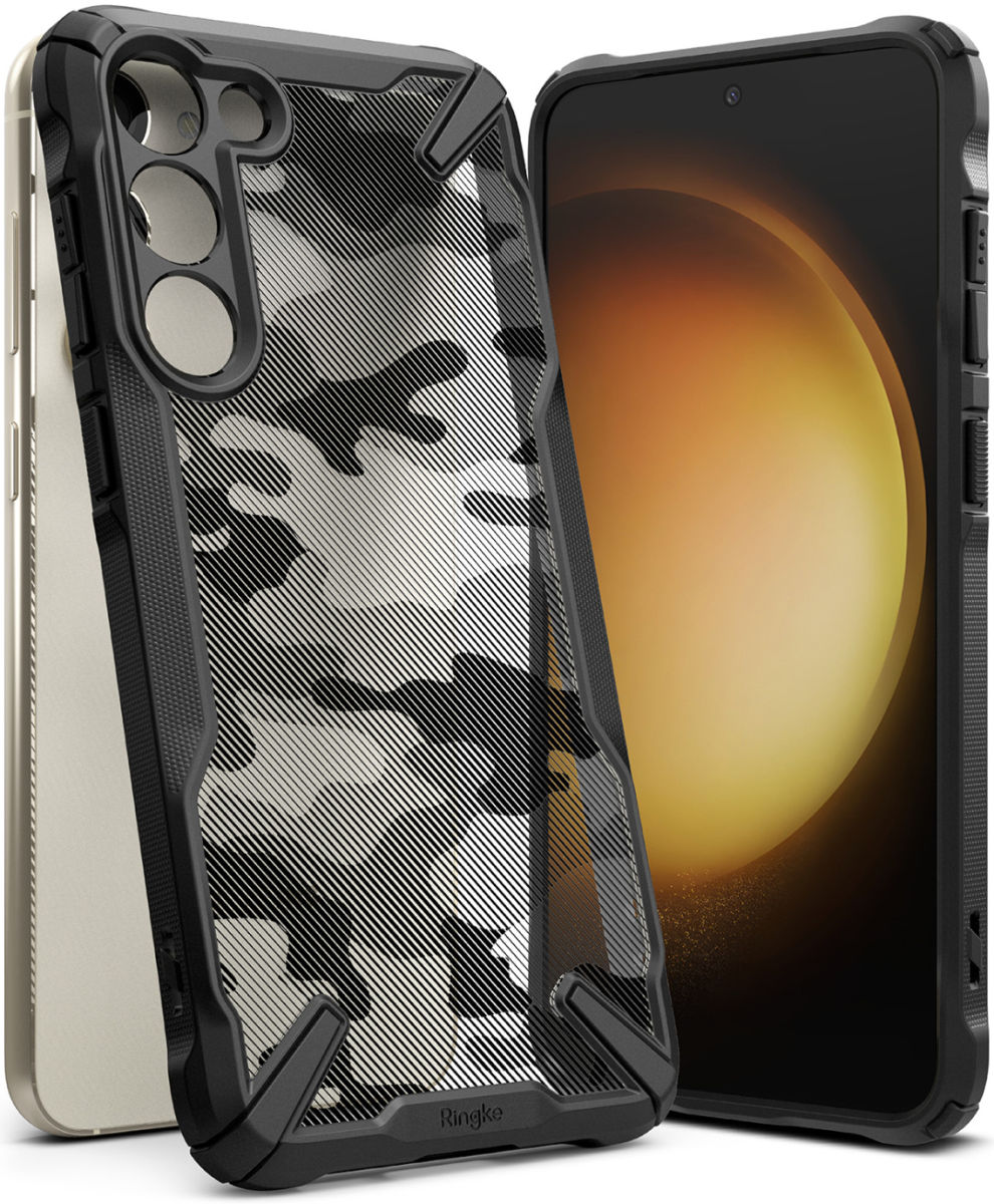 Ringke Fusion X Samsung Galaxy S23 Plus Hoesje Back Cover Camo Zwart afbeelding 13