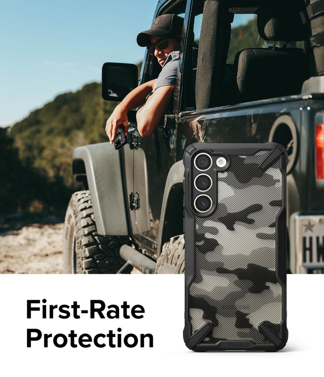 Ringke Fusion X Samsung Galaxy S23 Plus Hoesje Back Cover Camo Zwart afbeelding 5