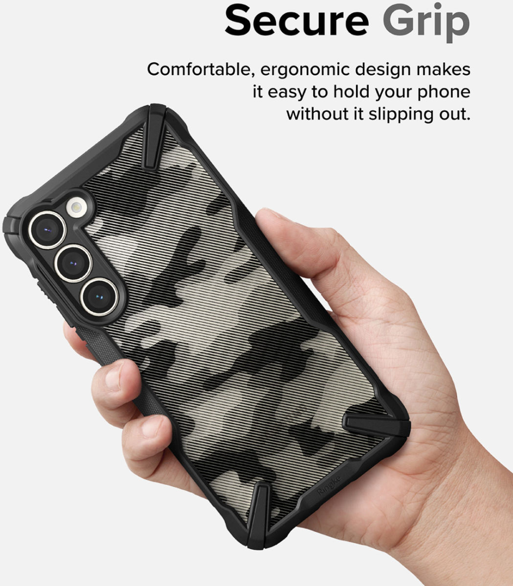 Ringke Fusion X Samsung Galaxy S23 Plus Hoesje Back Cover Camo Zwart afbeelding 6