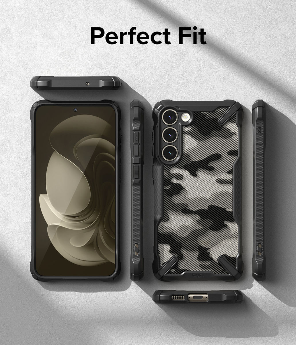 Ringke Fusion X Samsung Galaxy S23 Plus Hoesje Back Cover Camo Zwart afbeelding 8