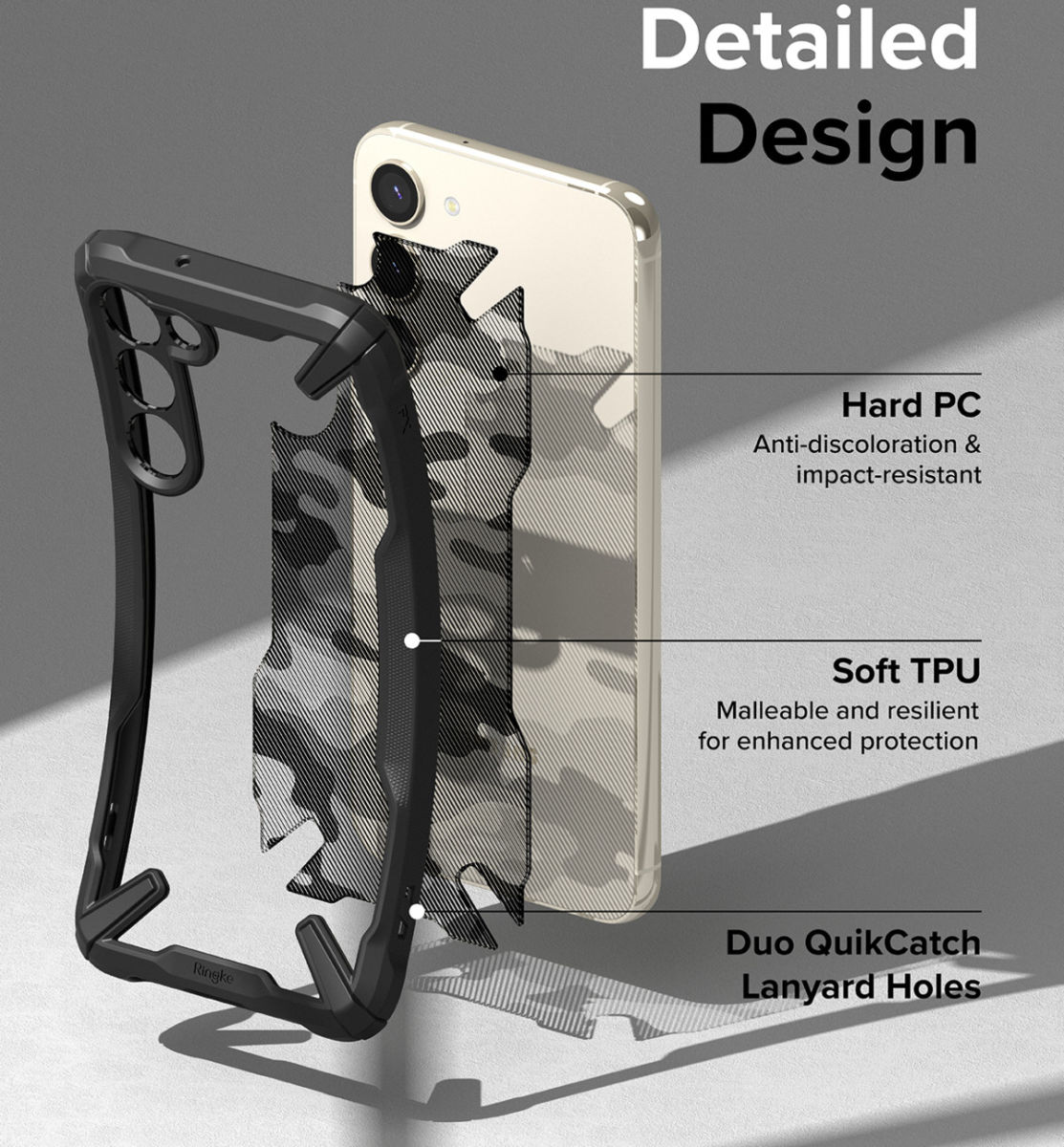 Ringke Fusion X Samsung Galaxy S23 Plus Hoesje Back Cover Camo Zwart afbeelding 9
