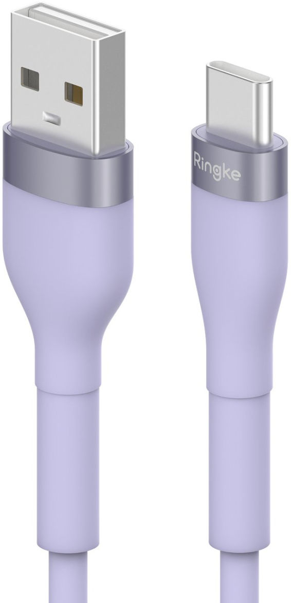 Ringke Pastel 2.4A USB-A naar USB-C Snellaad Kabel 12W 1.2 Meter Paars afbeelding 1