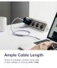 Ringke Pastel 2.4A USB-A naar USB-C Snellaad Kabel 12W 1.2 Meter Zwart