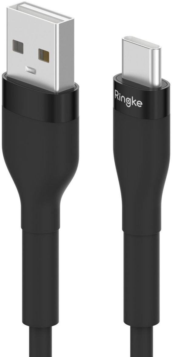 Ringke Pastel 2.4A USB-A naar USB-C Snellaad Kabel 12W 1.2 Meter Zwart afbeelding 1