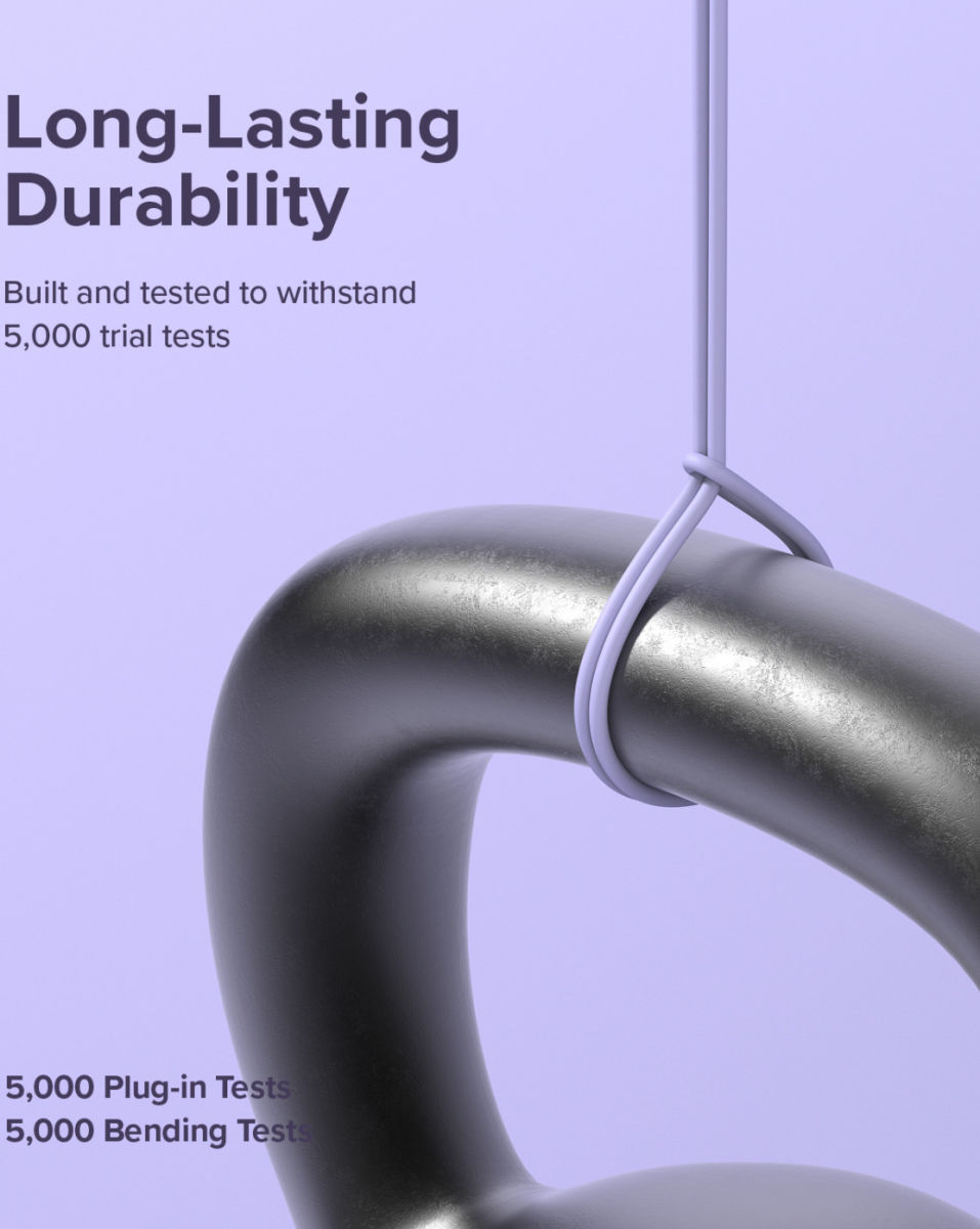 Ringke Pastel 2.4A USB-A naar USB-C Snellaad Kabel 12W 1.2 Meter Zwart afbeelding 8