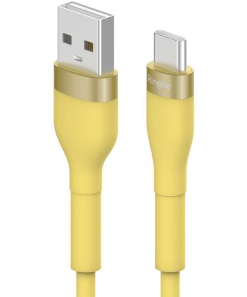 Ringke Pastel 2.4A USB 2.0 naar USB-C Snellaad Kabel 12W 2 Meter Geel Kabels