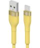 Ringke Pastel 2.4A USB 2.0 naar USB-C Snellaad Kabel 12W 2 Meter Geel