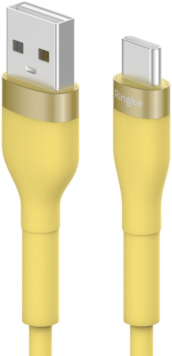 Ringke Pastel 2.4A USB 2.0 naar USB-C Snellaad Kabel 12W 2 Meter Geel afbeelding 1
