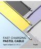 Ringke Pastel 3A USB-C Snellaad Kabel PD 3.0 en QC 3.0 60W 1.2M Paars