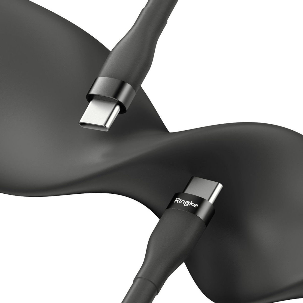 Ringke Pastel 3A USB-C Snellaad Kabel PD 3.0 en QC 3.0 60W 1.2M Zwart afbeelding 2