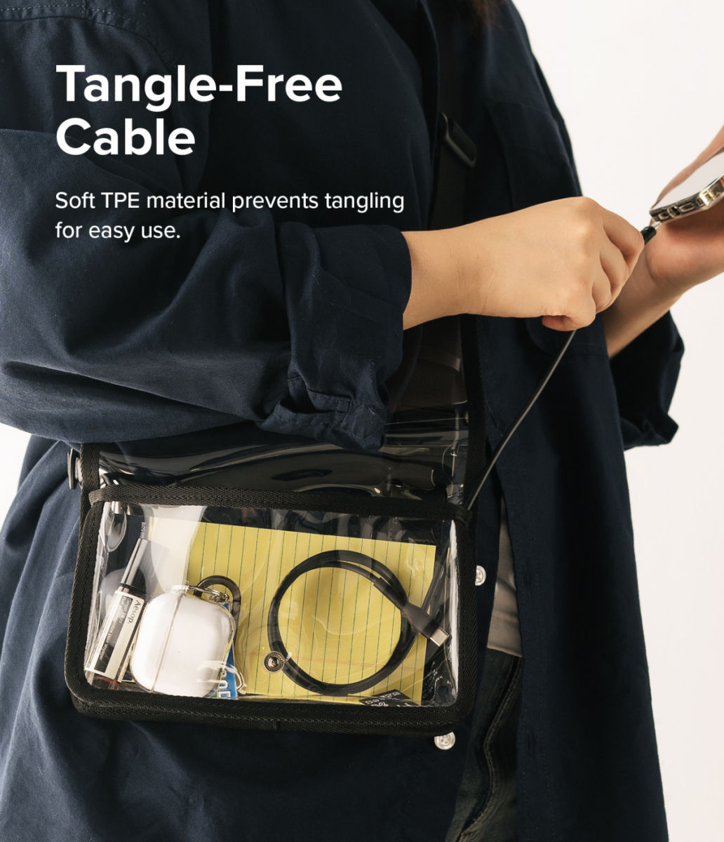 Ringke Pastel 3A USB-C Snellaad Kabel PD 3.0 en QC 3.0 60W 1.2M Zwart afbeelding 6