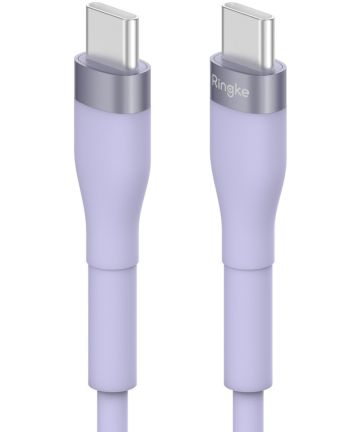 Ringke Pastel 3A USB-C Snellaad Kabel PD 3.0 en QC 3.0 60W 2M Paars Kabels