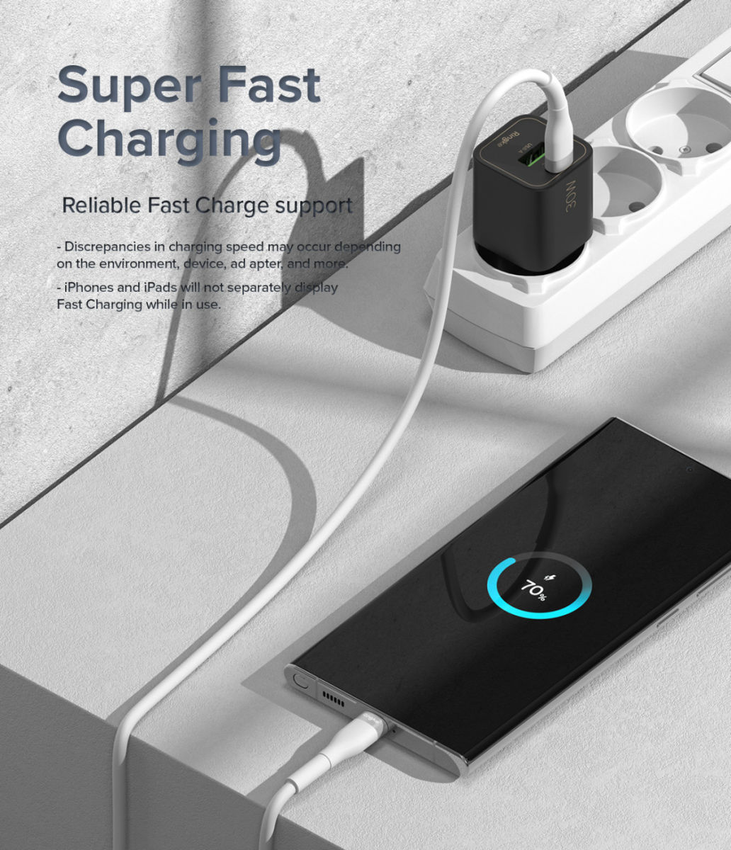 Ringke Pastel 3A USB-C Snellaad Kabel PD 3.0 en QC 3.0 60W 2M Blauw afbeelding 4