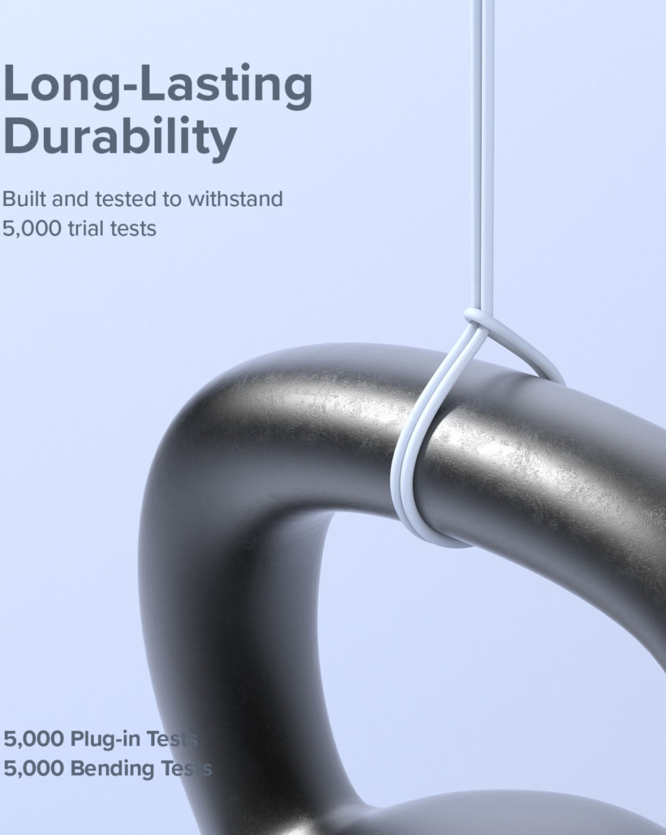 Ringke Pastel 3A USB-C Snellaad Kabel PD 3.0 en QC 3.0 60W 2M Wit afbeelding 8