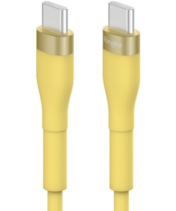 Ringke Pastel 3A USB-C Snellaad Kabel PD 3.0 en QC 3.0 60W 2M Geel Kabels