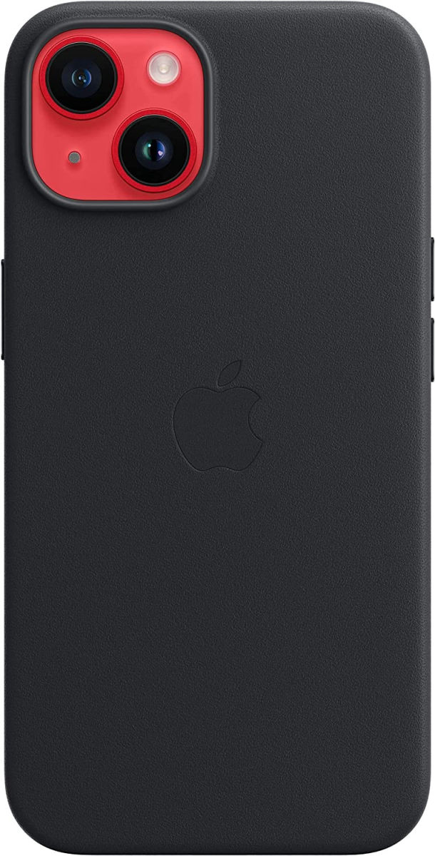 Origineel Apple iPhone 14 Hoesje MagSafe Leather Case Zwart afbeelding 5