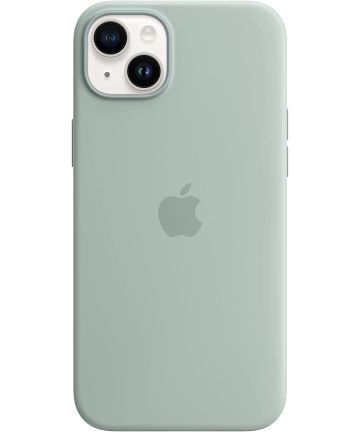Origineel Apple iPhone 14 Plus Hoesje MagSafe Silicone Case Groen Hoesjes