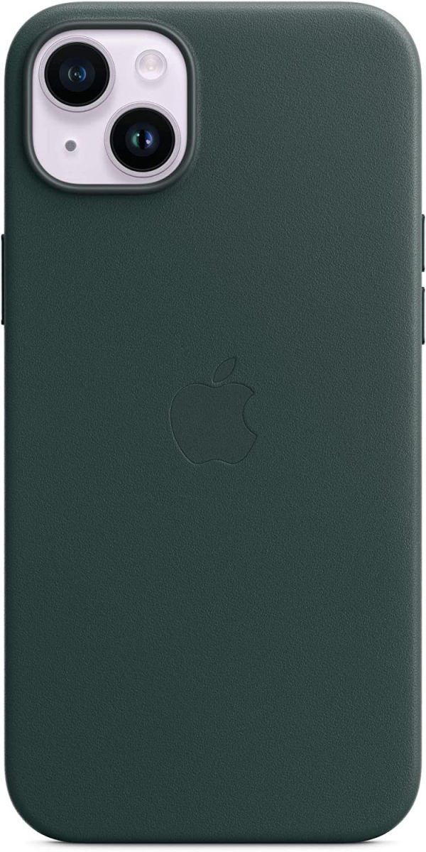 Origineel Apple iPhone 14 Plus Hoesje MagSafe Leather Case Groen afbeelding 4