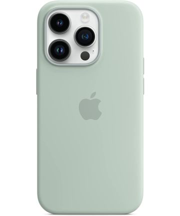 Origineel Apple iPhone 14 Pro Hoesje MagSafe Silicone Case Groen Hoesjes