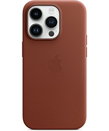 Origineel Apple iPhone 14 Pro Hoesje MagSafe Leather Case Bruin Hoesjes
