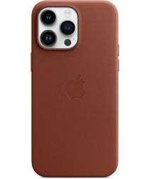 Origineel Apple iPhone 14 Pro Max Hoesje MagSafe Leather Case Bruin