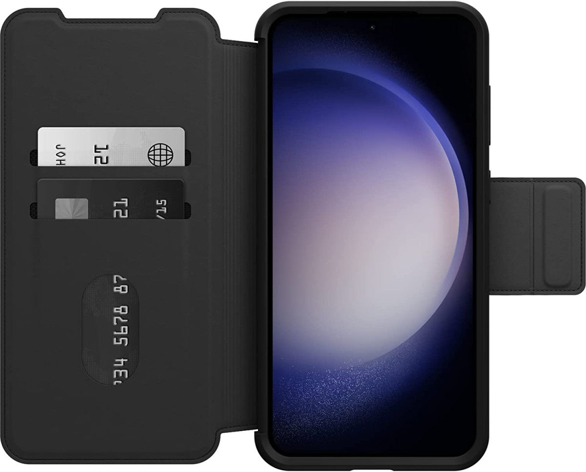 OtterBox Strada Samsung Galaxy S23 Plus Hoesje Leer Book Case Zwart afbeelding 5