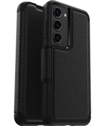OtterBox Strada Samsung Galaxy S23 Hoesje Echt Leer Book Case Zwart Hoesjes