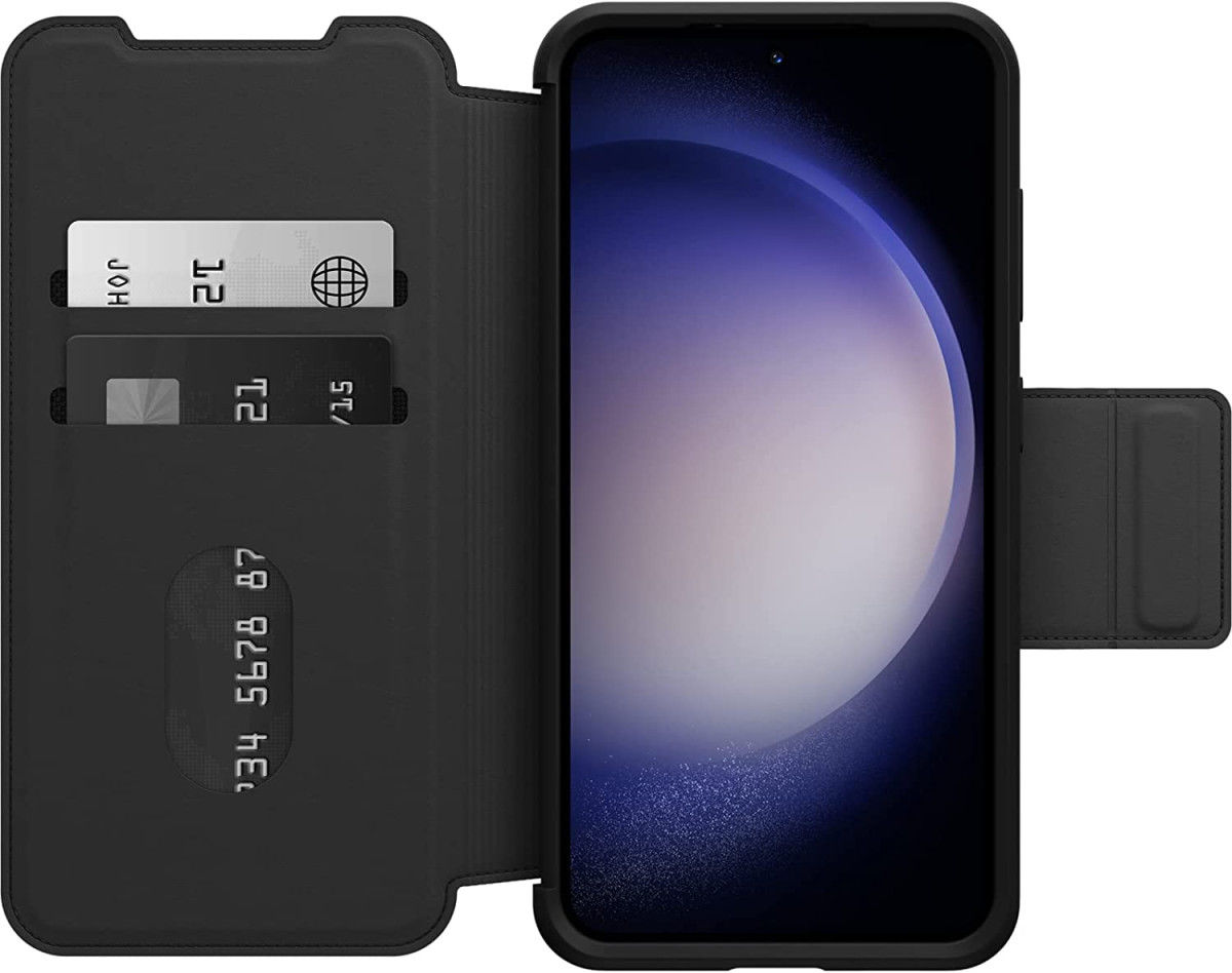 OtterBox Strada Samsung Galaxy S23 Hoesje Echt Leer Book Case Zwart afbeelding 5