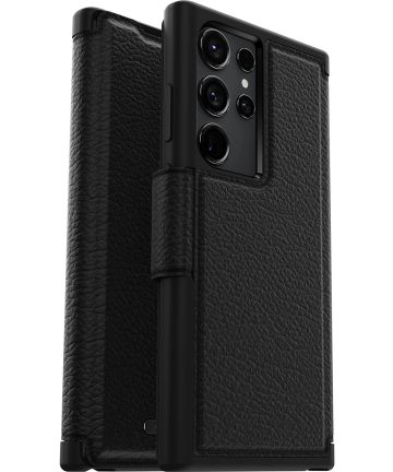 OtterBox Strada Samsung Galaxy S23 Ultra Hoesje Leer Book Case Zwart Hoesjes