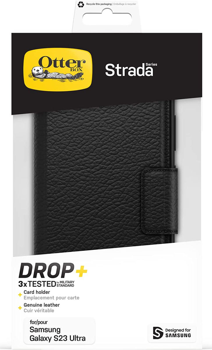 OtterBox Strada Samsung Galaxy S23 Ultra Hoesje Leer Book Case Zwart afbeelding 6