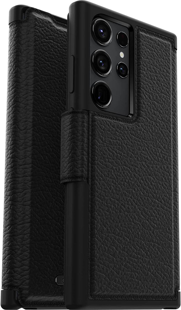OtterBox Strada Samsung Galaxy S23 Ultra Hoesje Leer Book Case Zwart afbeelding 1