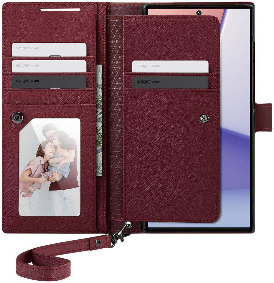 Spigen Wallet S Plus Samsung Galaxy S23 Ultra Hoesje Book Case Rood afbeelding 2