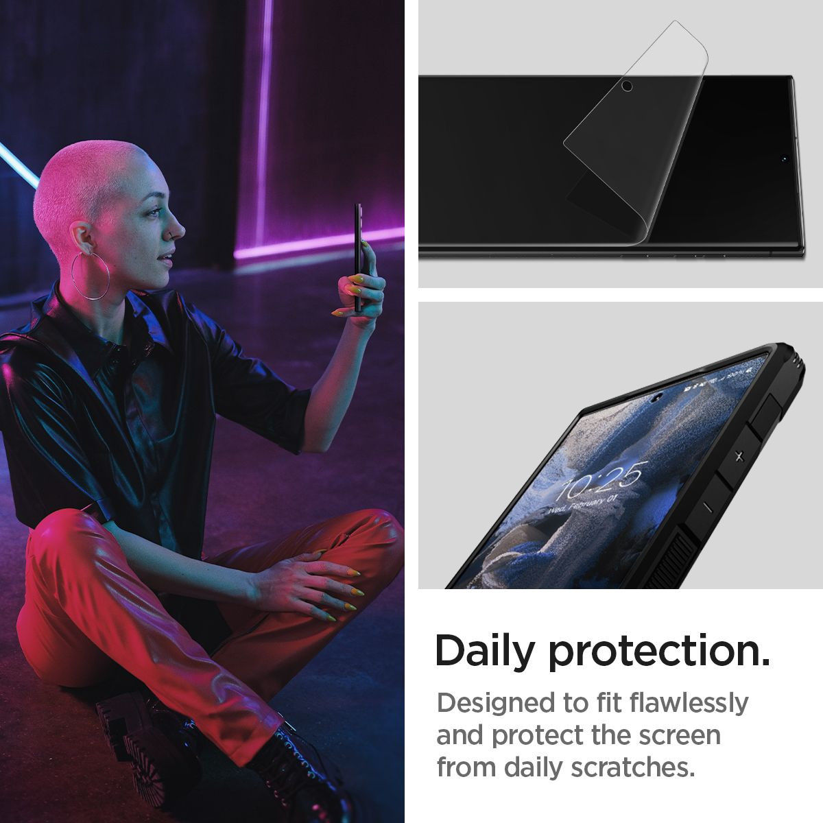 Spigen Flex iD Samsung Galaxy S23 Ultra Screen Protector Folie afbeelding 4