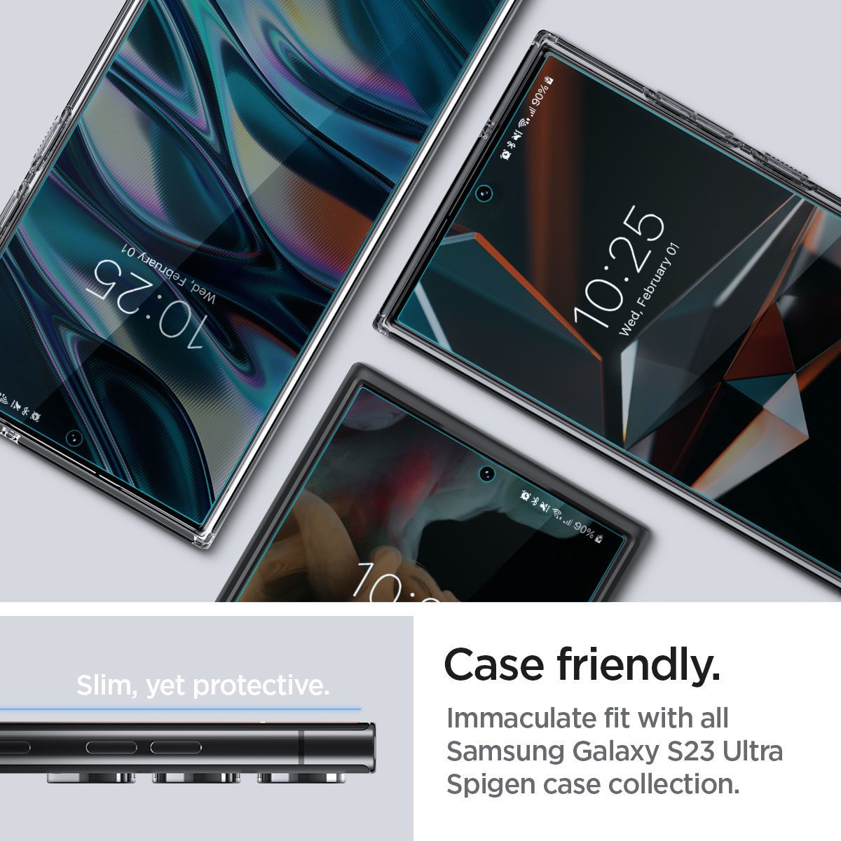 Spigen Flex iD Samsung Galaxy S23 Ultra Screen Protector Folie afbeelding 6