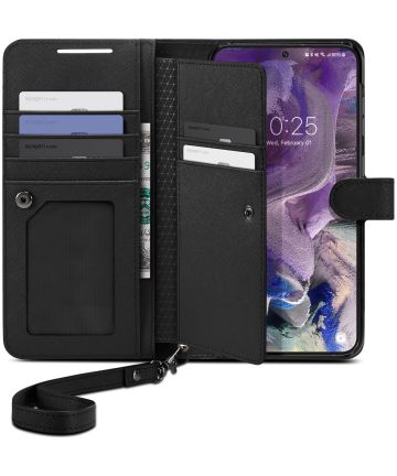 Spigen Wallet S Plus Samsung Galaxy S23 Hoesje Book Case Zwart Hoesjes