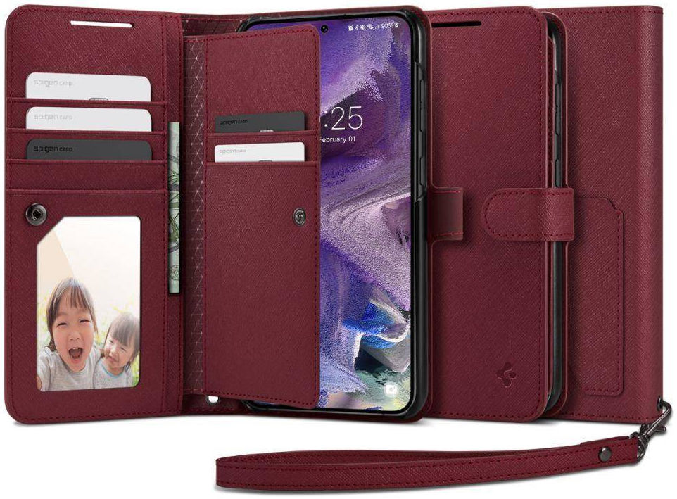 Spigen Wallet S Plus Samsung Galaxy S23 Hoesje Book Case Burgundy afbeelding 1