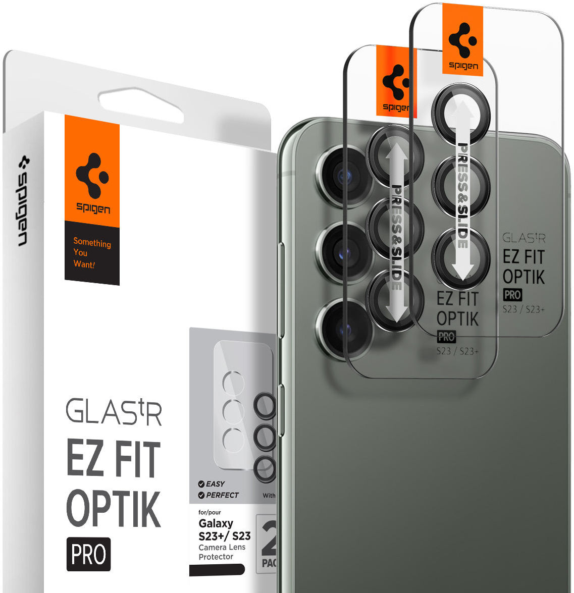 Spigen Optik Samsung Galaxy S23/S23 Plus Camera Lens Protector 2-Pack afbeelding 1