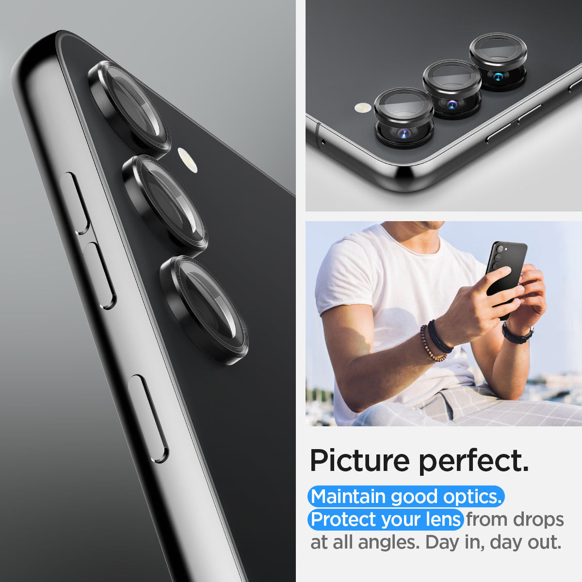 Spigen Optik Samsung Galaxy S23/S23 Plus Camera Lens Protector 2-Pack afbeelding 4