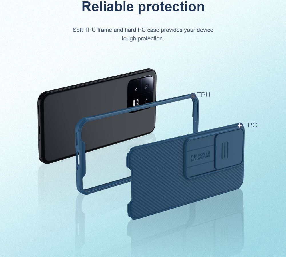 Nillkin CamShield Xiaomi 13 Hoesje met Camera Slider Back Cover Blauw afbeelding 8