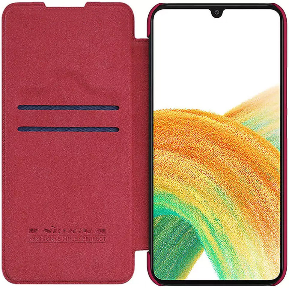 Nillkin Qin Samsung Galaxy A34 Hoesje Book Case Rood afbeelding 1