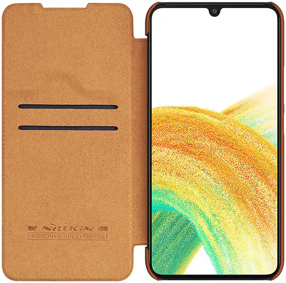 Nillkin Qin Samsung Galaxy A34 Hoesje Book Case Bruin afbeelding 1