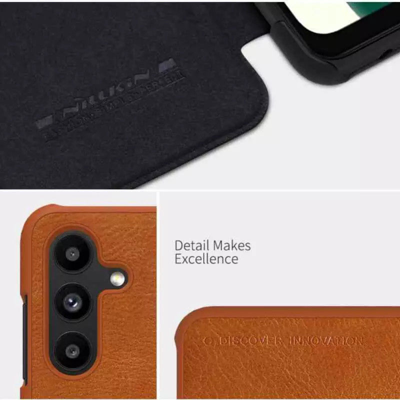 Nillkin Qin Samsung Galaxy A34 Hoesje Book Case Bruin afbeelding 6