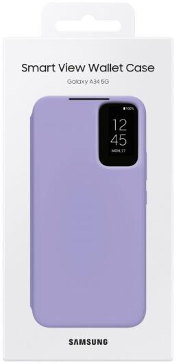 Origineel Samsung Galaxy A34 Hoesje Smart View Wallet Case Paars afbeelding 7