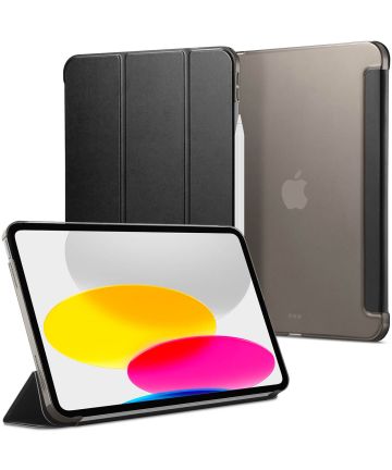 Spigen Smart Fold Apple iPad 10.9 (2022) Hoes Book Case Tri-Fold Zwart Hoesjes