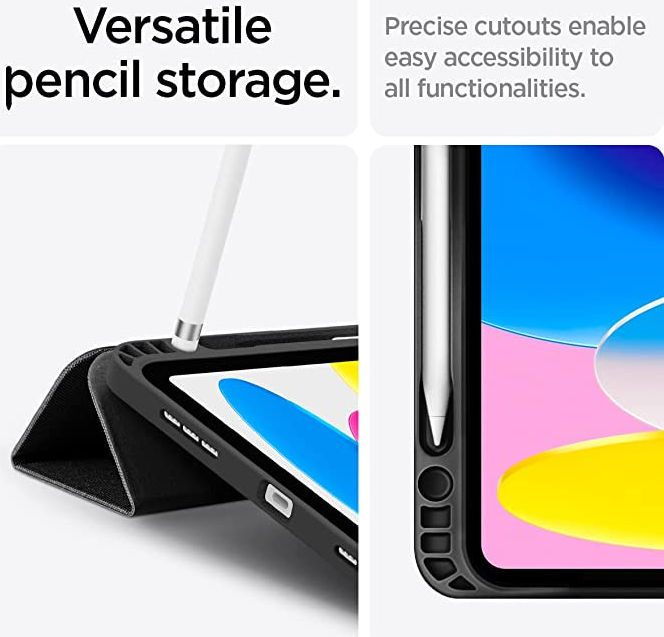 Spigen Urban Fit Apple iPad 11 (2025) / 10.9 (2022) Hoes Book Case Zwart afbeelding 4