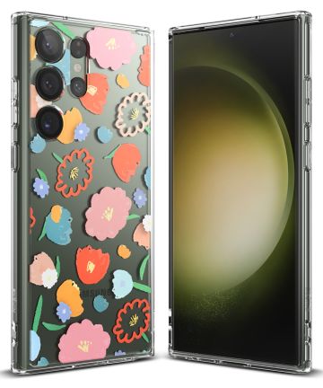 Ringke Fusion Samsung Galaxy S23 Ultra Hoesje Back Cover Floral Hoesjes